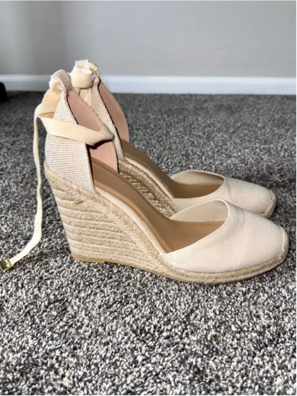 Women's Just Fab Jenala Espadrille Wedge in Ivory Size 12